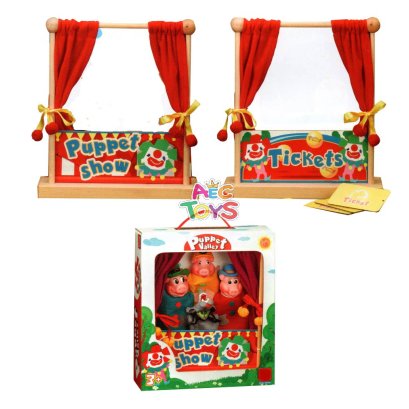 โรงละครหุ่นนิ้วมือ และ สถานีขายตั๋ว 2 in 1 แสนหรรษา พร้อมหุ่นนิ้วมือหัวพลาสติก 3 มิติ เรื่องลูกหมู 3 ตัวกับหมาป่า 